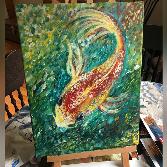 Koi fish painting wall art - Picture 2 of 6